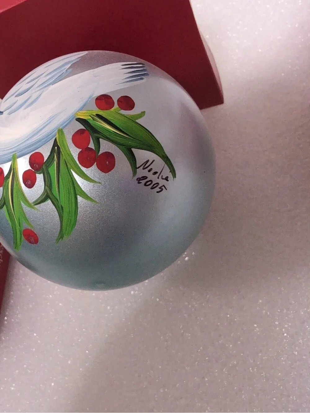 Pier 1 Ornament Glass Hand Painted Christmas Dove 2005